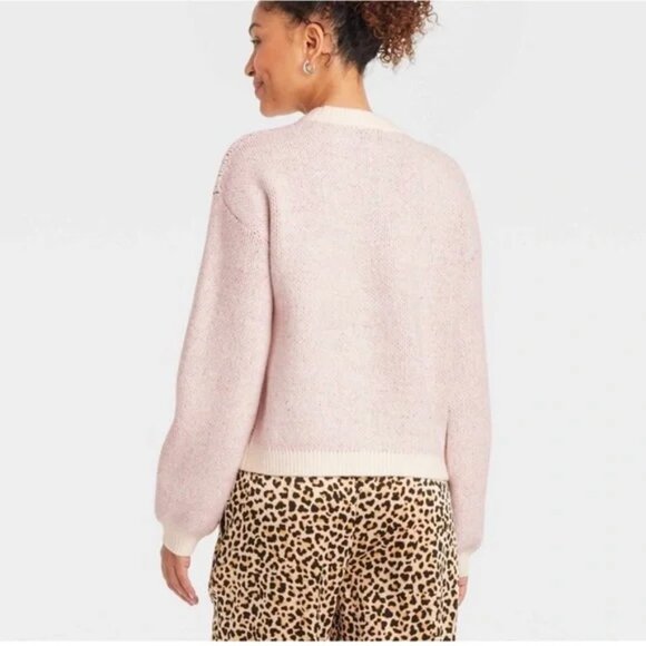 NEW A New Day™ Women's Holiday Crewneck Pullover Sweater  Cream/Red Cherries XXL - Picture 2 of 7